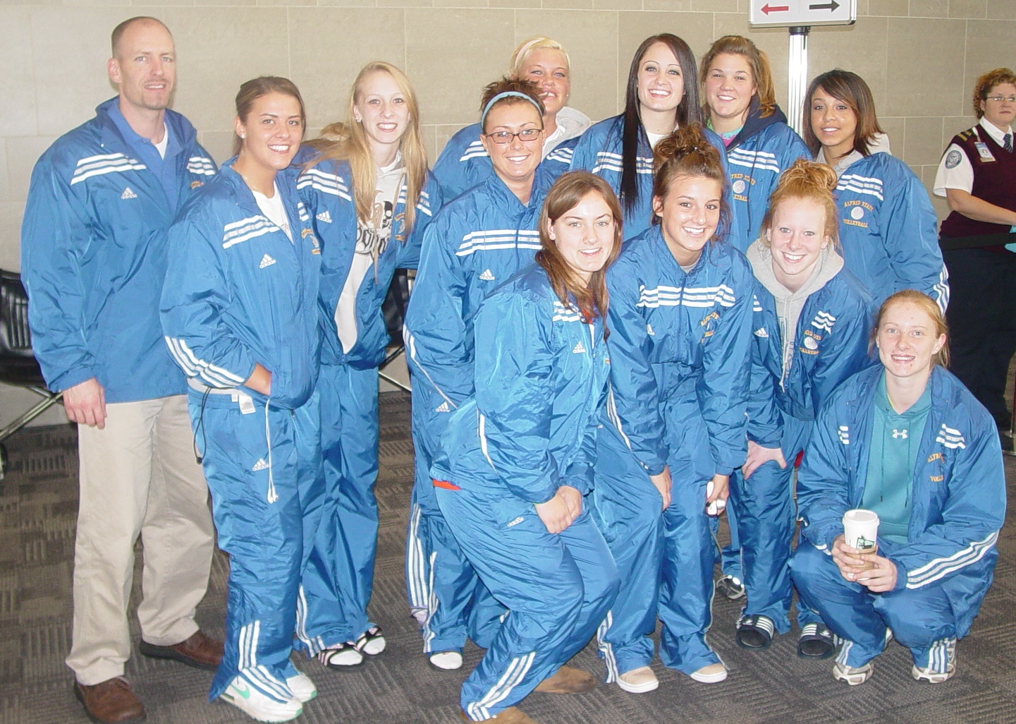 Volleyball team at Airport